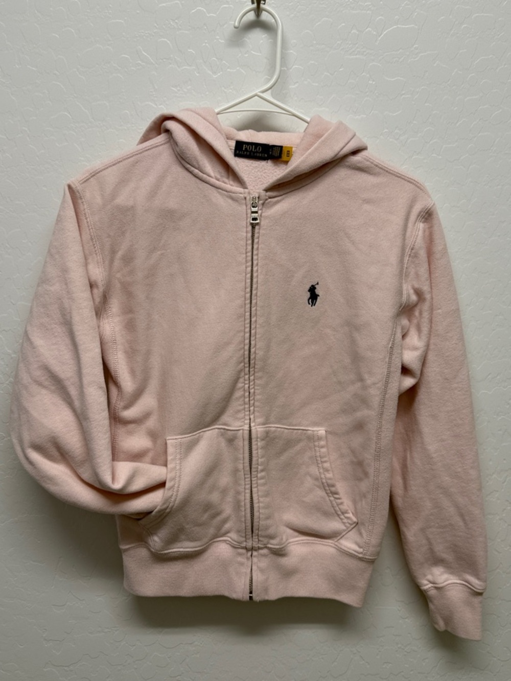 Polo by Ralph Lauren Light Pink Zip Hoodie with Navy Pony